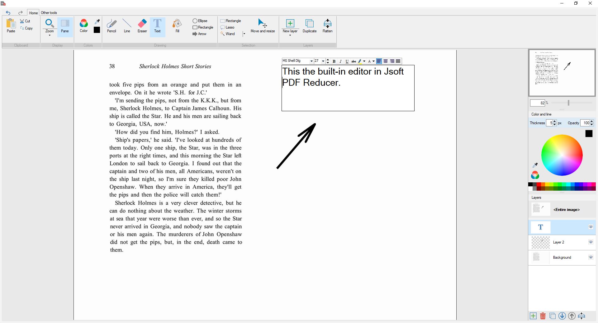 Jsoft PDF Reducer editor
