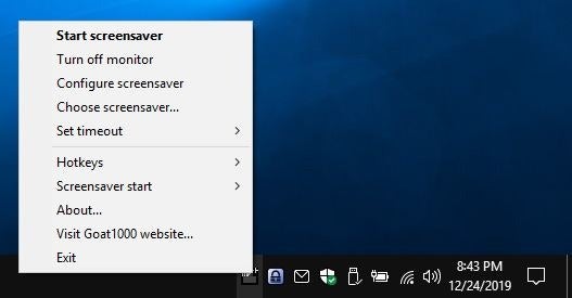 TrayBlank is a freeware tool for managing screensaver settings and turning off the monitor instantly