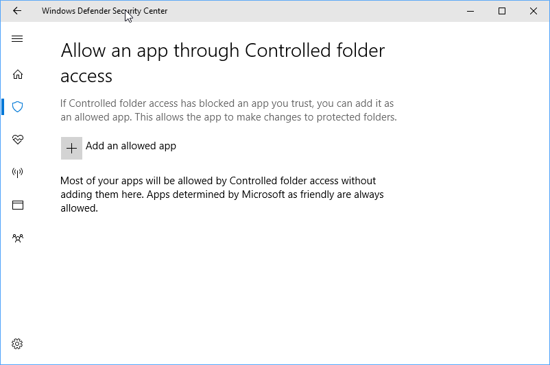 allow apps controlled folders