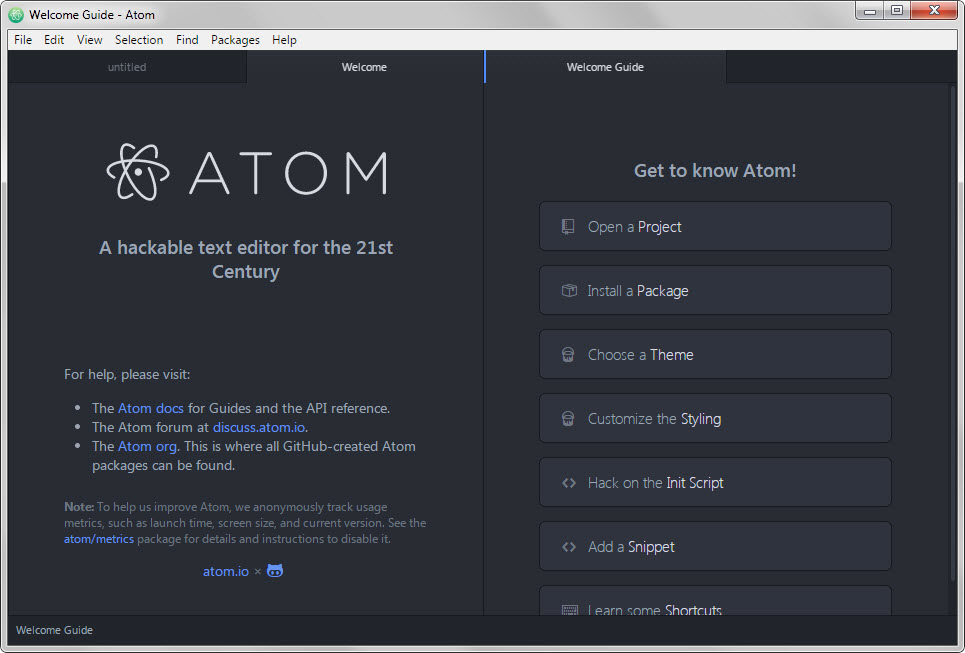 atom io welcome