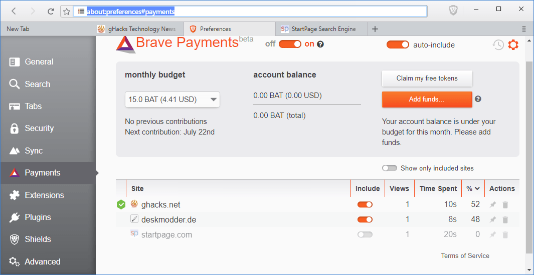brave payments