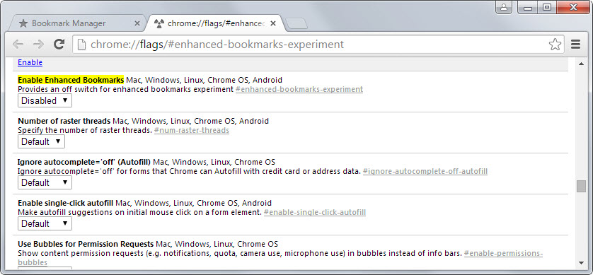 chrome old bookmark manager