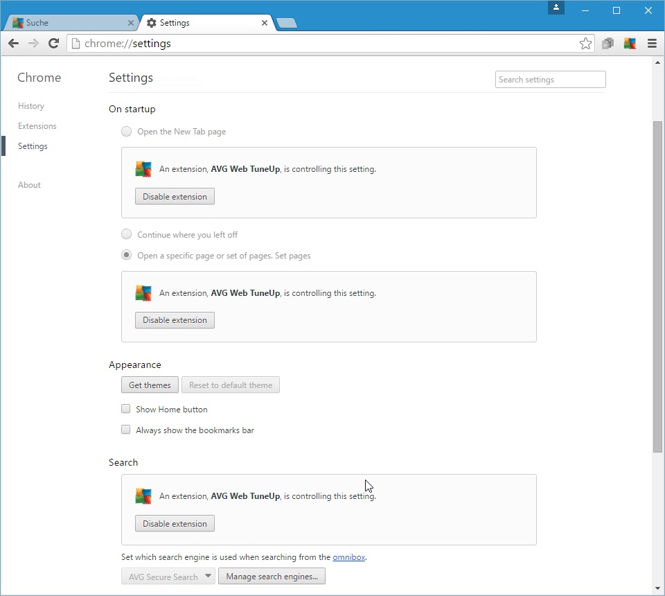 chrome settings blocked