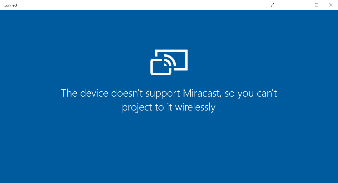 device does not support miracast