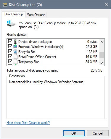 disk cleanup system files