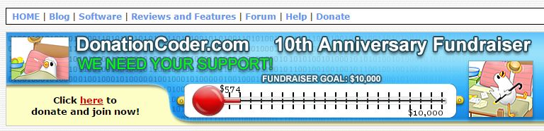 donationcoder 10th fundraiser