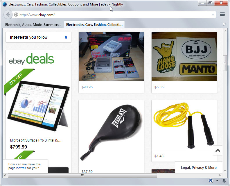 ebay item suggestions
