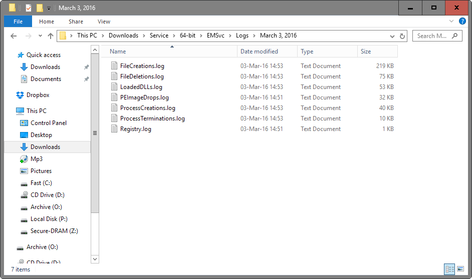 event logs