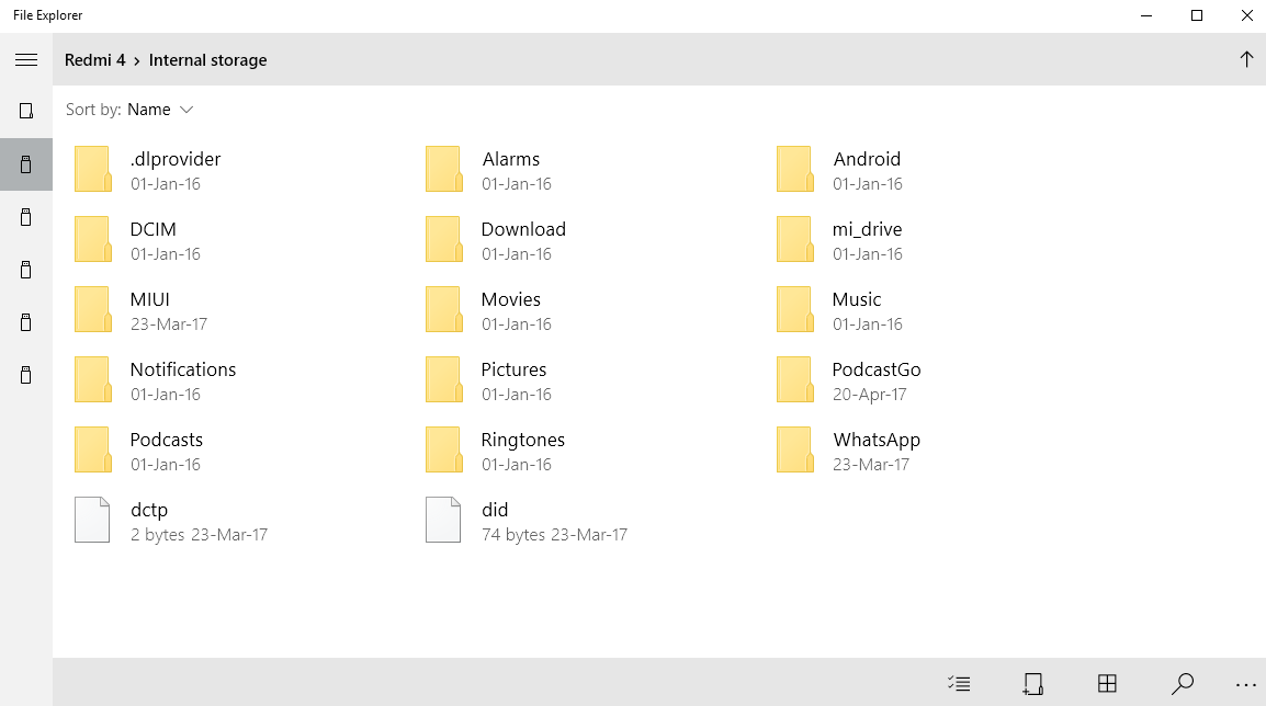 file explorer touch