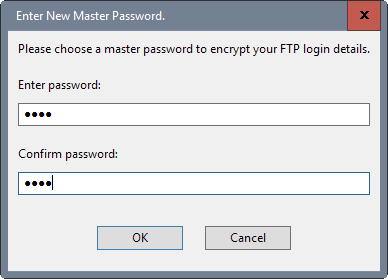 filezilla master password