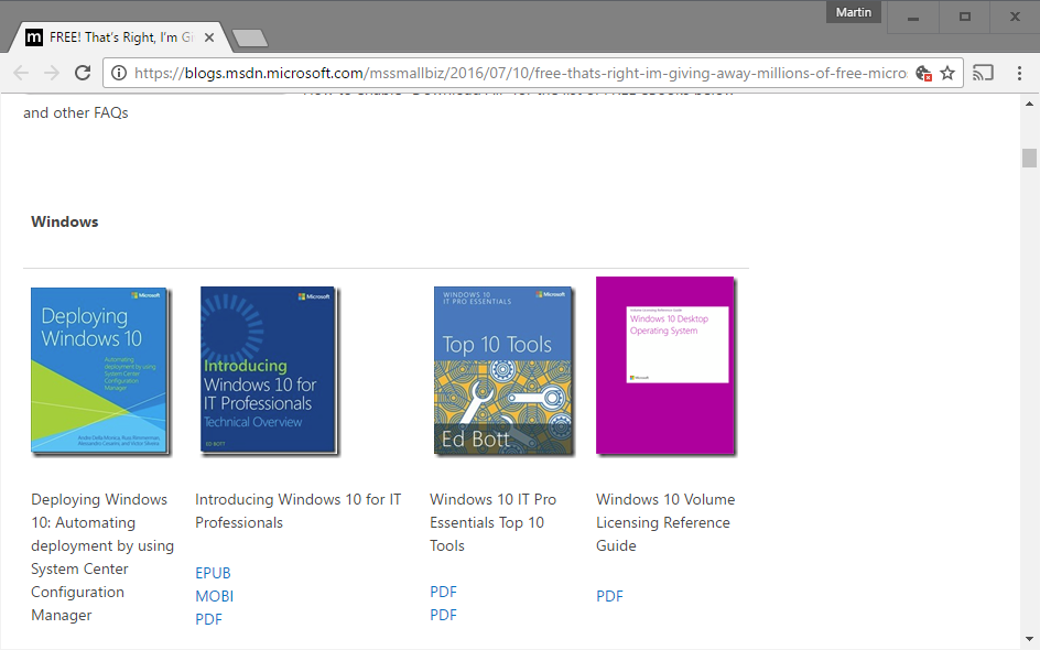 free microsoft ebooks