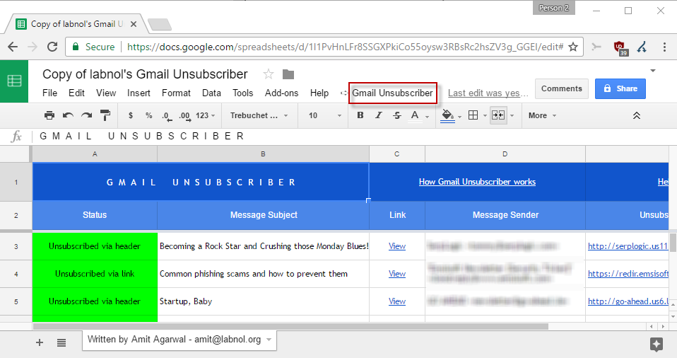 gmail unsubscriber