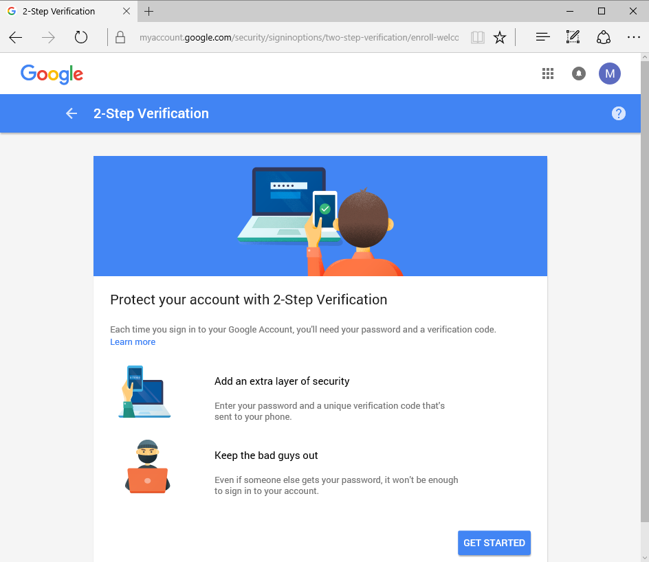 google 2-step verification
