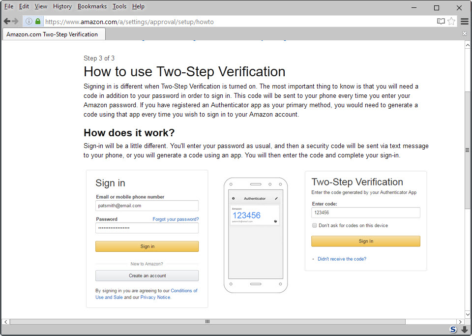 how to use two step verification
