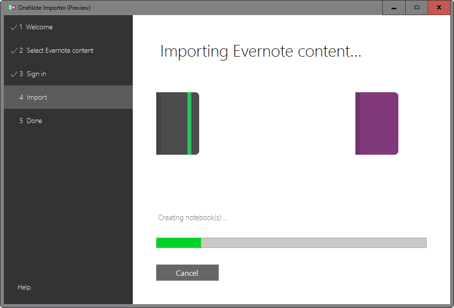 importing evernote content