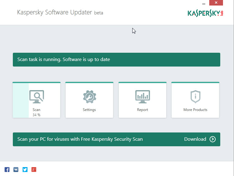kaspersky software updater interface