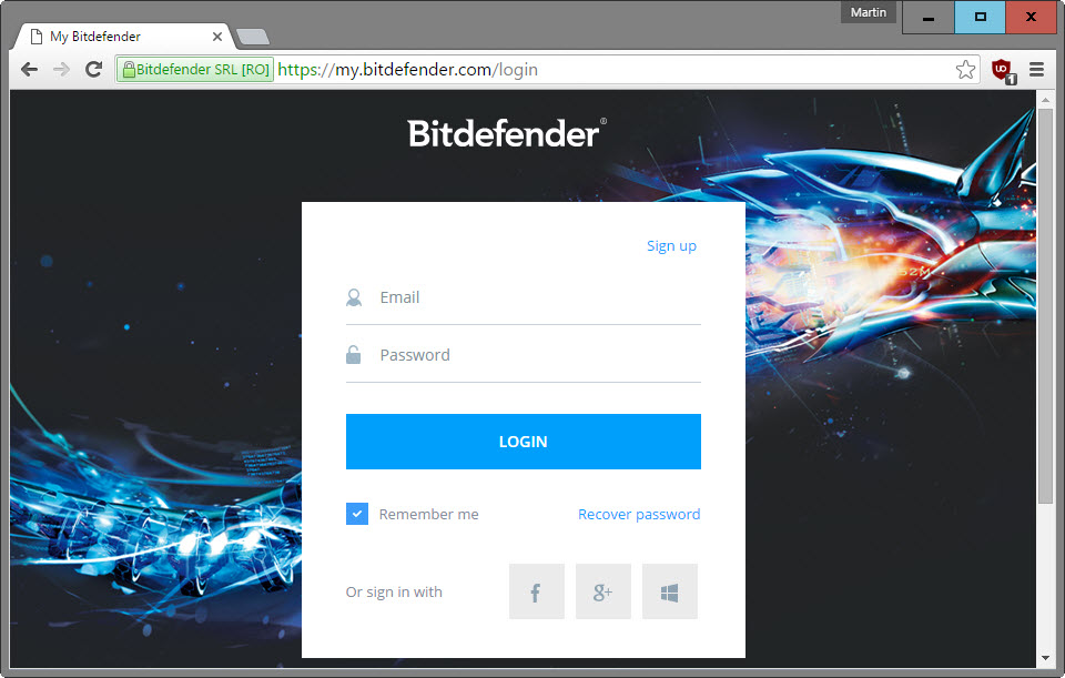 my bitdefender account