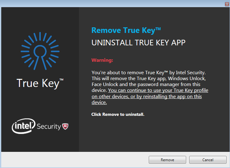 remove true key