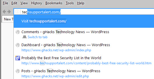 remove visit firefox search