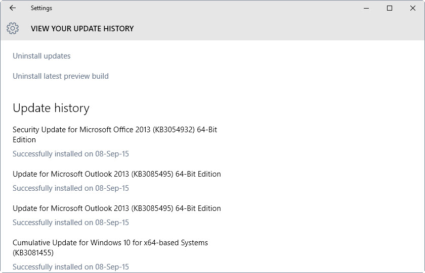 september 2015 updates microsoft windows