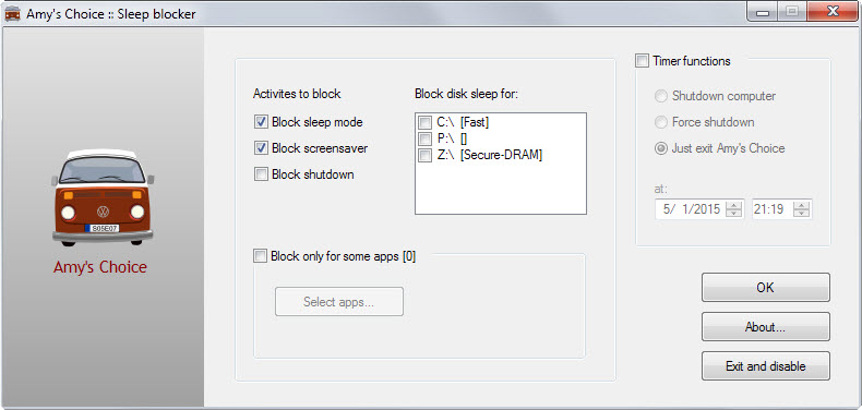 sleep blocker interface