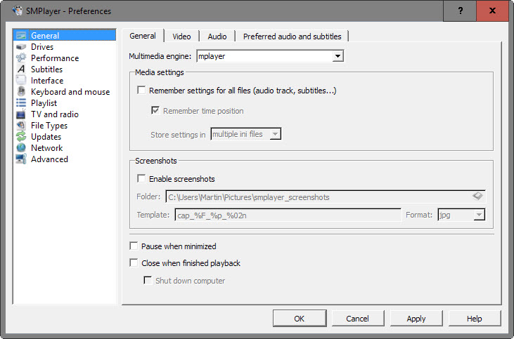 smplayer file menu smplayer file menu