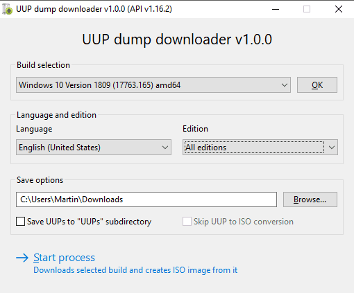 uup dump downloader