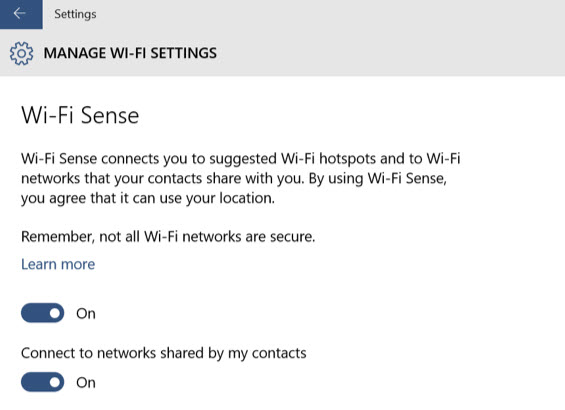 wi-fi sense