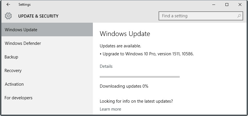 windows 10 major update