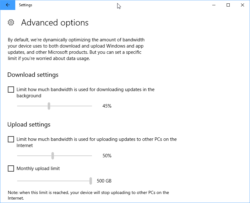 windows 10 update bandwidth limit