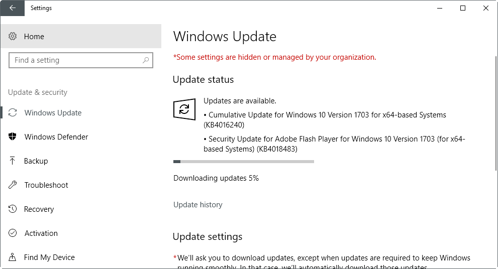 windows 10 update kb4016240