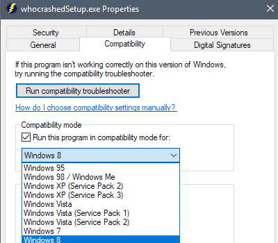 windows program compatibility