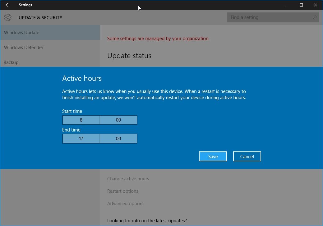windows update active hours