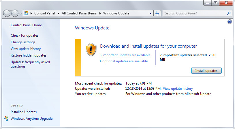 windows updates january 2015