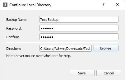 BlobBackup add new backup task local