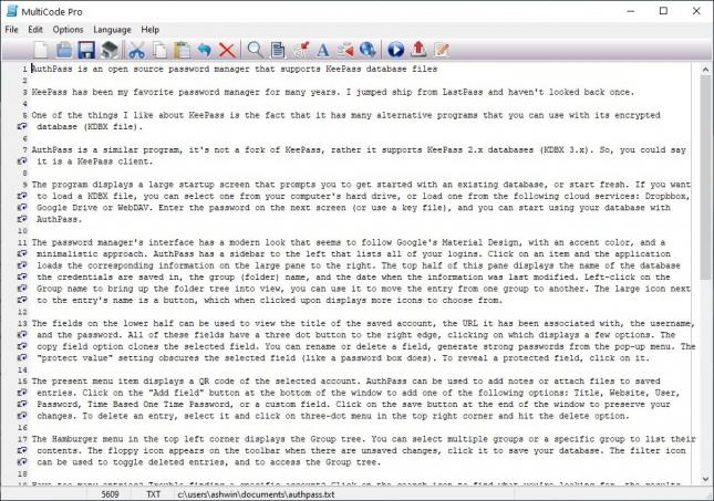 Documan built-in text editor