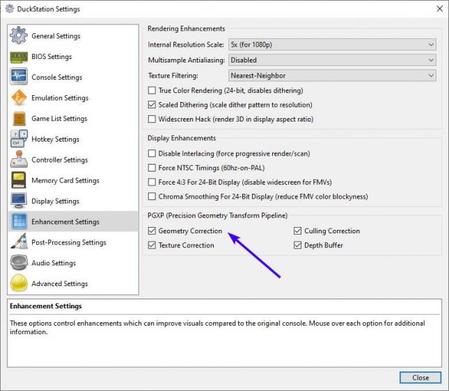 DuckStation flickering wobbly graphics fix