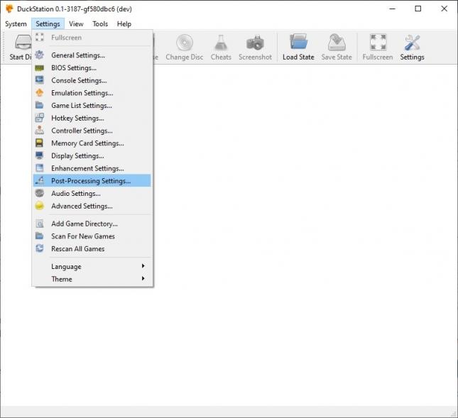 DuckStation settings