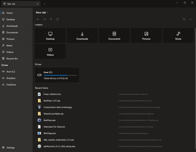 Files Dark Theme