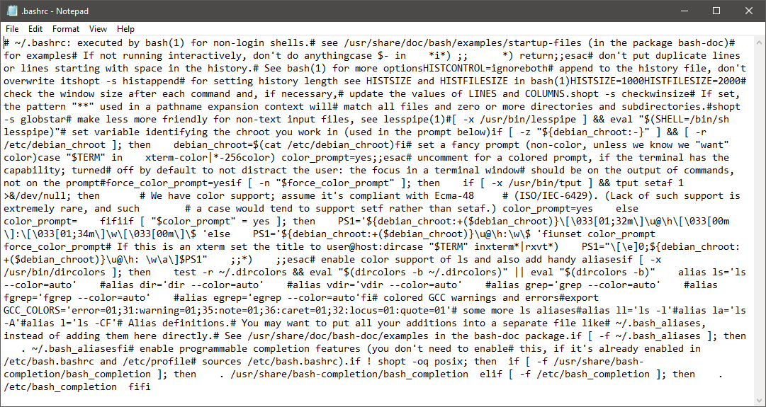 Notepad before
