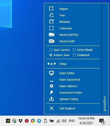 Sniptool v2 dock mode interface