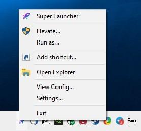 SuperLauncher tray menu