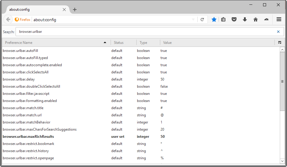about config location bar