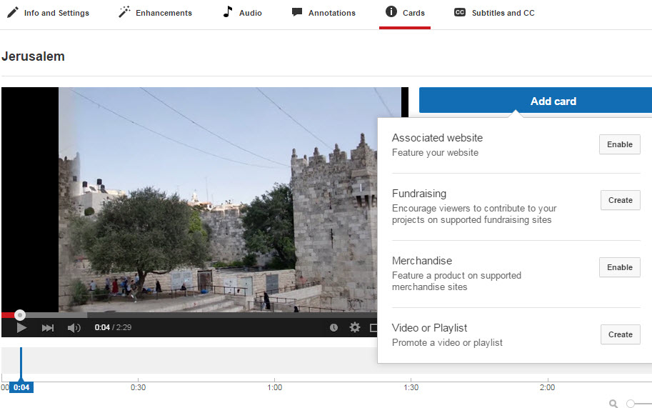 add card to video