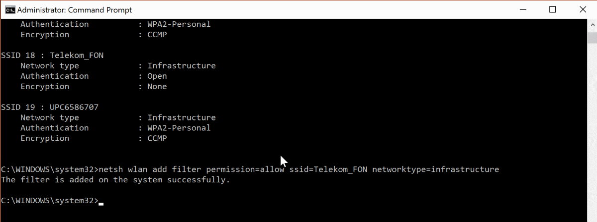 allow wireless network