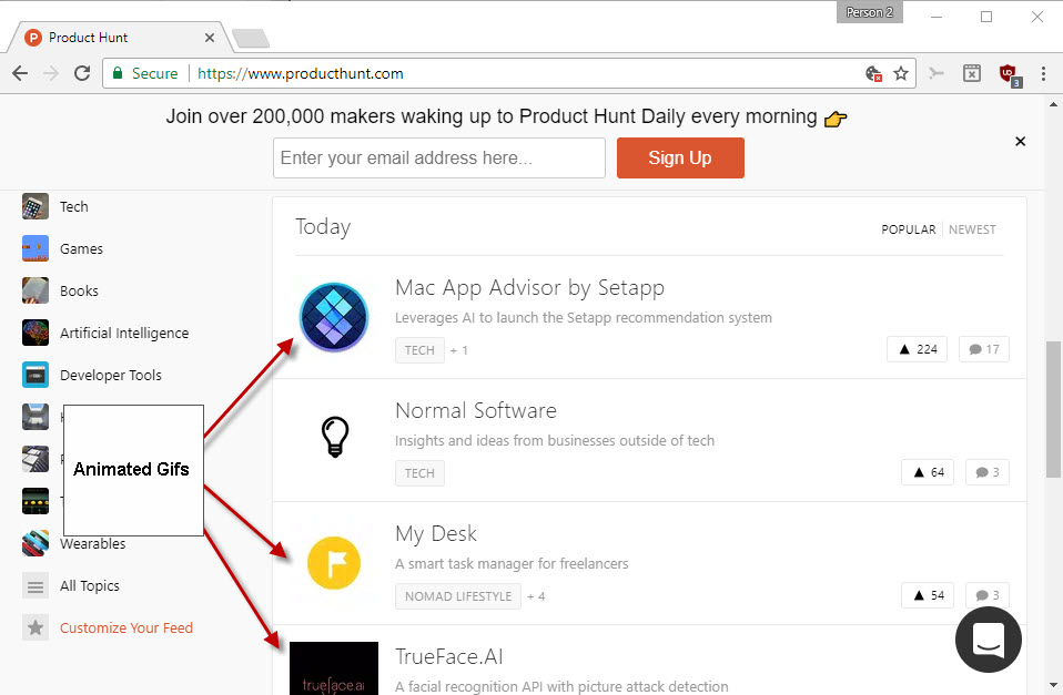 animated gifs chrome