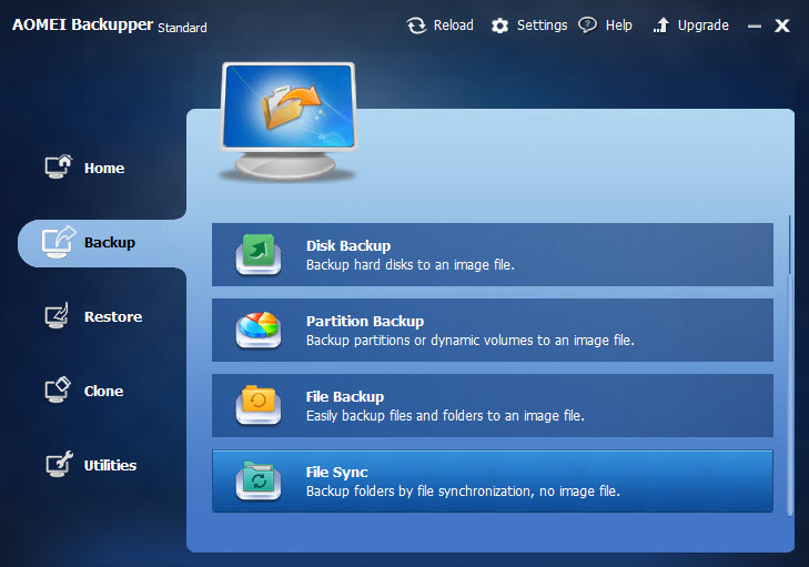 aomei backupper file sync