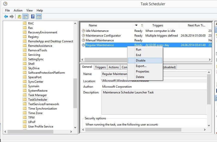 automatic maintenance windows 8