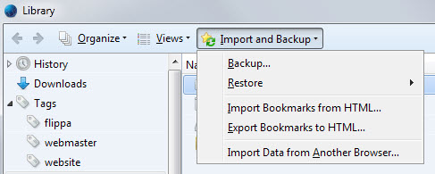 backup bookmarks